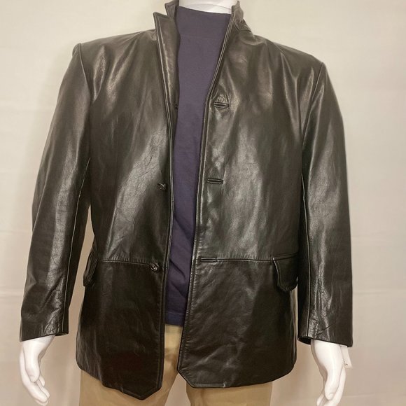 Banana Republic Black Leather Blazer - M - Picture 5 of 14